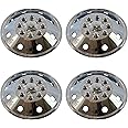 IWC 4 Piece Set 16.5" 8 Lug RV Chrome Simulators Steel Wheel Skin Hub Cap Rim Covers