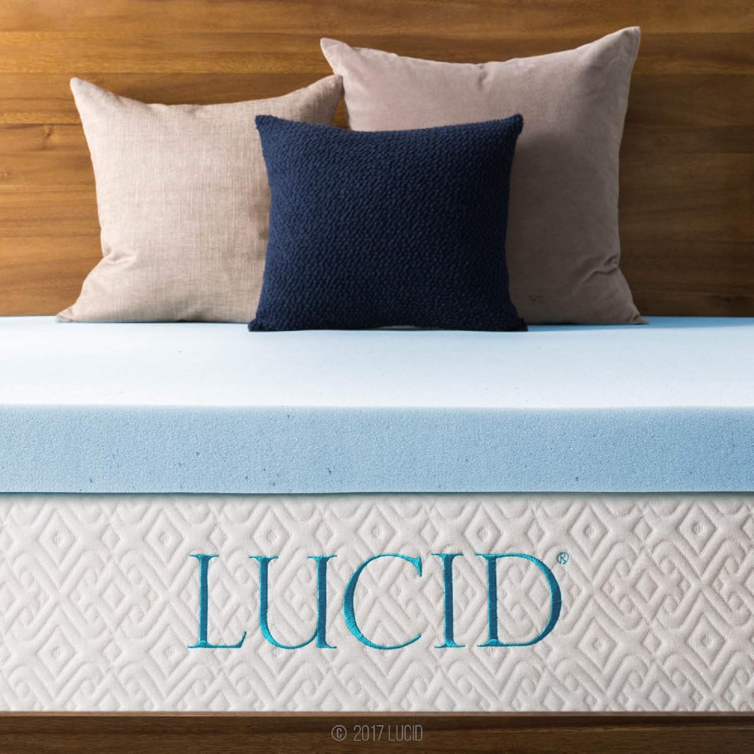 Lucid 3-inch Ventilated Gel Memory Foam Mattress Topper - Queen: Home & Kitchen