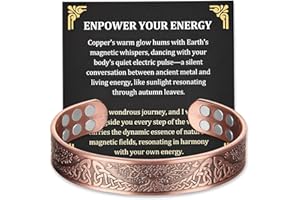 MagEnergy Copper Bracelet for Men, 18X Strength Magnetic Bracelet with 3800 Gauss Magnets, 99.99% Pure Solid Copper, Men's Je