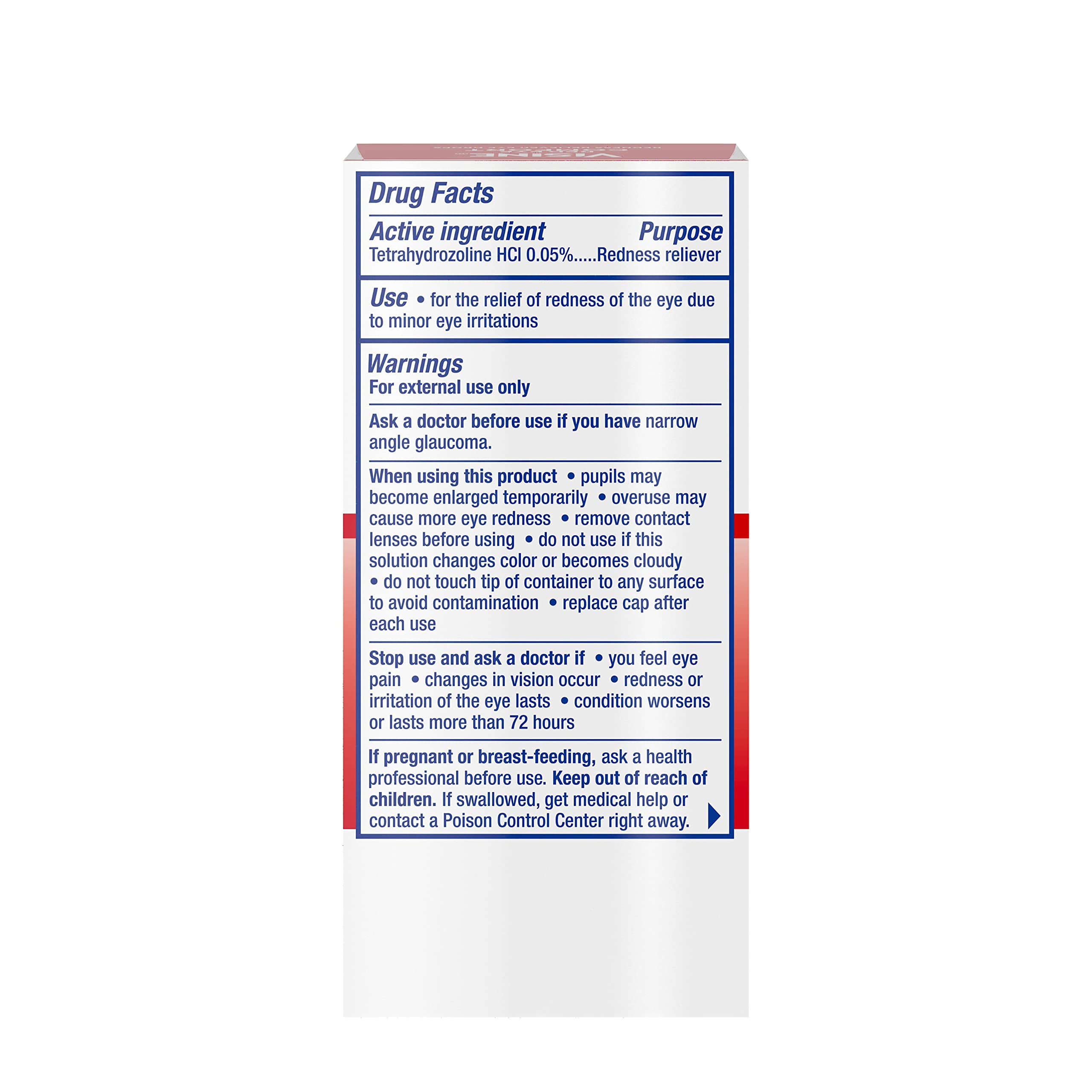 Visine Red Eye Comfort Redness Relief Eye Drops to Help Relieve Red Eyes Due to Minor Eye Irritations Fast, Tetrahydrozoline HCl, 0.5 fl. oz