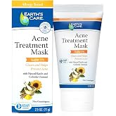 Earth's Care Acne Treatment Mask - 5% Sulfur Cystic Acne Treatment - Acne Medicine for Face Pimples and Blackheads (Tube 2.5 OZ)