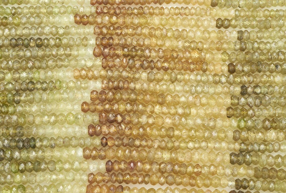 1 Strand 14 1/2 Inch Grossular Garnet Faceted Rondelle Gemstone Beads 3.5-4 mm