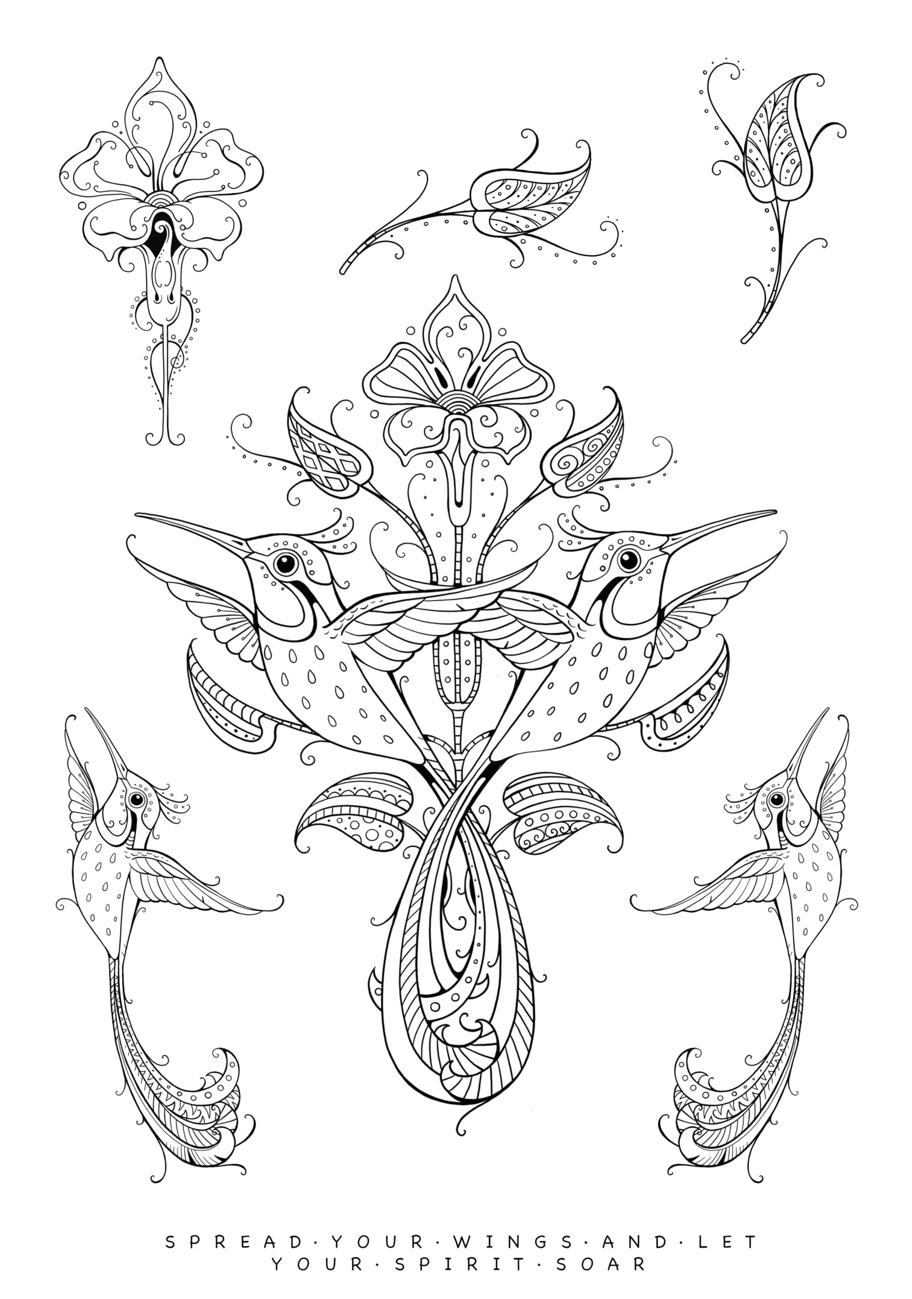 KatKin Krafts Clear Stamp Set-Hummingbird, 6 x 8 ins