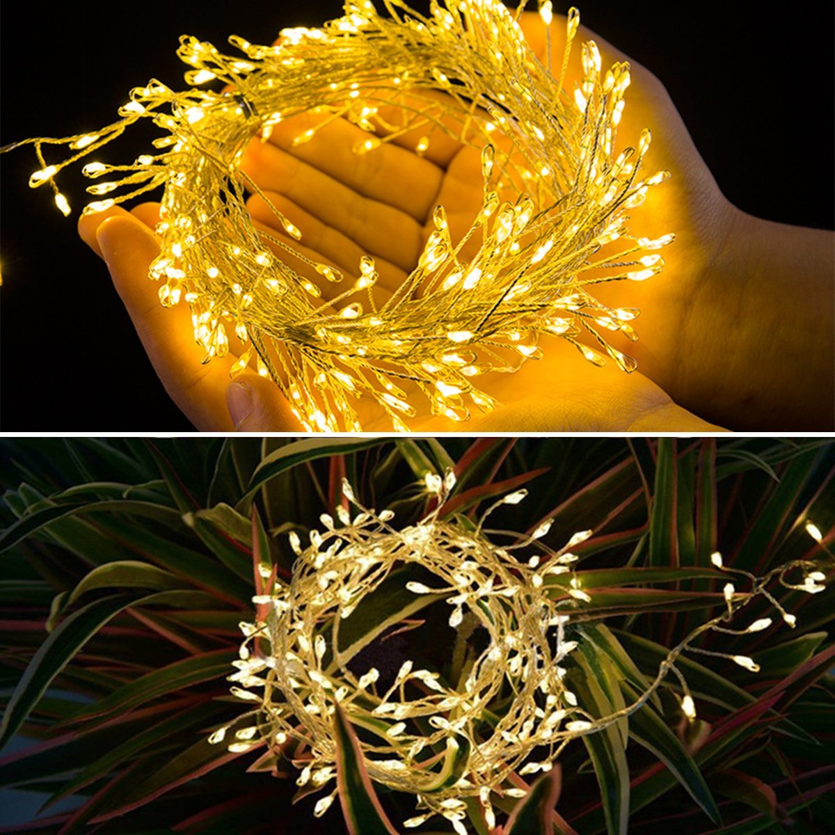 ECOWHO Fairy Lights Battery Operated, 200 LED String Lights Dimmable with Remote Control, Waterproof Decorative Lights for Bedroom Wedding Patio Garden Party (Warm White)