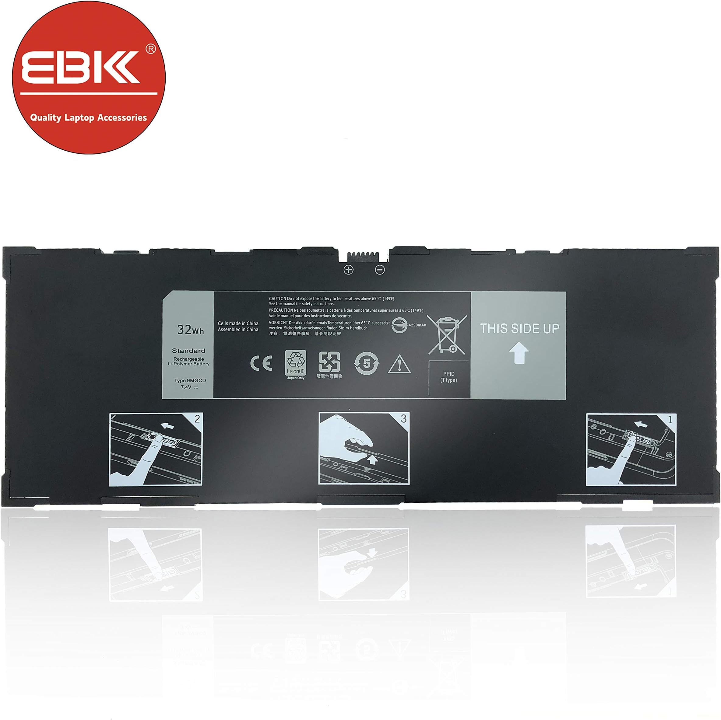 EBKk 9MGCD VYP88 Battery Fit for Dell Venue Pro 11 5130 Tablet Series, T8NH4 0T8NH4 XMFY3 312-1453-7.4V 32Wh