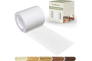 Besezx Wood Grain Tape, 2.4" X15', Self Adhesive Wood Grain Repair Patch for Tables, Chairs, DIY,Baseboards, Doors, Windows, Floors and Furniture Renovation.（White）