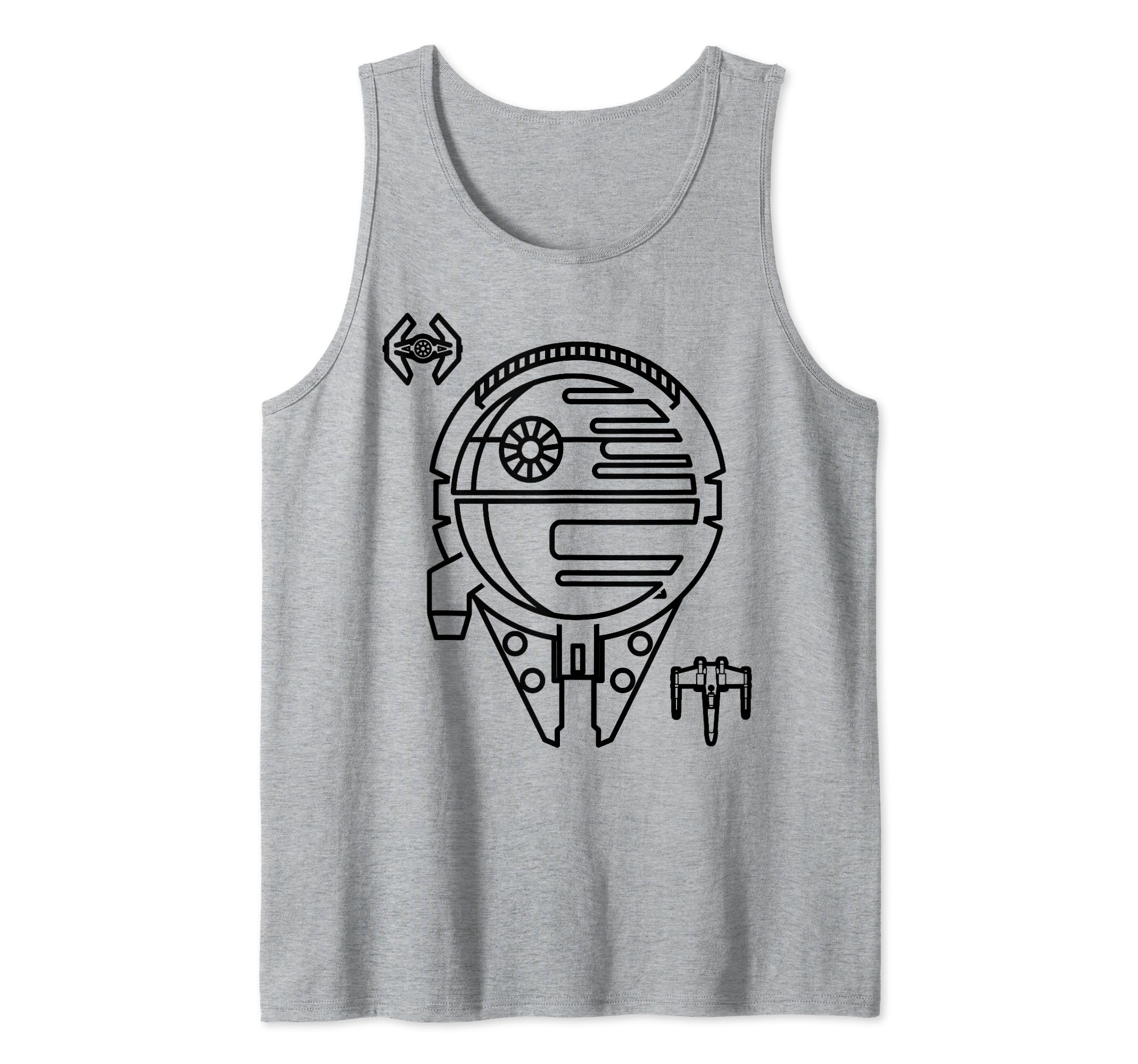 Star Wars Millennium Falcon Tie Fighter X-Wing Tank Top