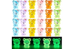 EVDERS 28Pcs Luminous Mini Resin Koala Figurines Glow in The Dark Tiny Resin Animals Koala Figurines Mini Koalas Miniatures for Fairy Garden Moss Landscape Home Decor Outdoor Statues DIY Crafts