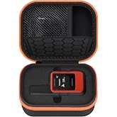 Againmore Hard Case for Garmin inReach Mini 2 Satellite Communicator | Foam Tray and Divider Reduce Shifting, Mesh Pocket Holds Cable, Carabiner Clips to Bags, Black+Orange Zipper, Case Only