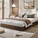 GarveeHome Wood Platform Bed Frame, King Bed Frame Without Headboard | Floor Bed Frame, Low Profile Design, Wood Slat Support, No Box Spring Needed, Easy Assembly