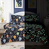 Twin Kids Comforter Set - 5 Pieces Twin Bedding Sets for Boys, Glow in The Dark Space Bed in A Bag with Sheets