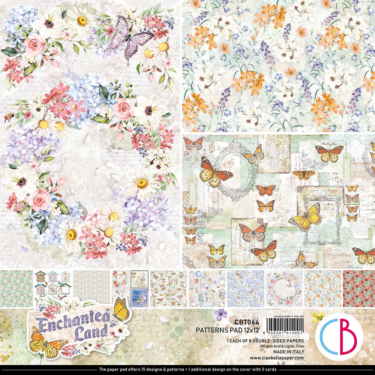 Ciao Bella Enchanted Land 12"x12" Patterns Pad - 190gsm