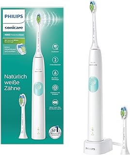 Philips Sonicare ProtectiveClean 4300 elektrische Zahnbürste HX6807/51 – Schallzahnbürste mit Clean-Putzprogamm, Andruckkontrolle &amp; Timer – Weiß