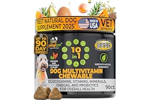 GOOGIPET NATURAL PET PRODUCTS Googipet Premium 10 in 1 Dog Vitamins Multivitamin Chewable with Probiotics for Gut Health, Dog Vitamins and Supplements w/Vitamin C & Glucosamine for Joint Support (Chicken & Vegetable Flavor)