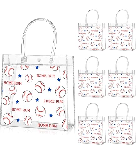 Baseball-Geschenktüten Mit Aufklebern, 24 Stück - Kraftpapier-Tüten Für Mottopartys & Süßigkeiten