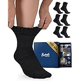 Pembrook Bamboo Viscose Diabetic Socks for Women & Men - 6 Pairs Ankle Socks for Swollen Feet | Neuropathy Socks