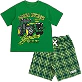 John Deere Tractor T-Shirt and Shorts Outfit Set Toddler to Big Kid Sizes (2T - 10-12)