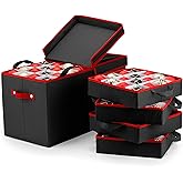 Premium Christmas Bauble Storage Box With Dividers - 128 Compartment Xmas Ornament Storage Box - Designed for Delicate Christmas Decorations & Baubles - Tear Proof 600D Oxford Fabric - 5 Year Warranty