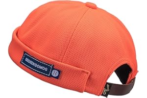 CLAPE Mens Denim Brimless Skullcap Sailor Cap Rolled Cuff Retro Beanie Hat Work Beanie Harbour Hat