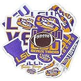 12PCS Louisiana Tigers Iron On Patches，Embroidered Applique Football for Jeans, T-Shirts, Hats, Backpacks & Sports Gear.