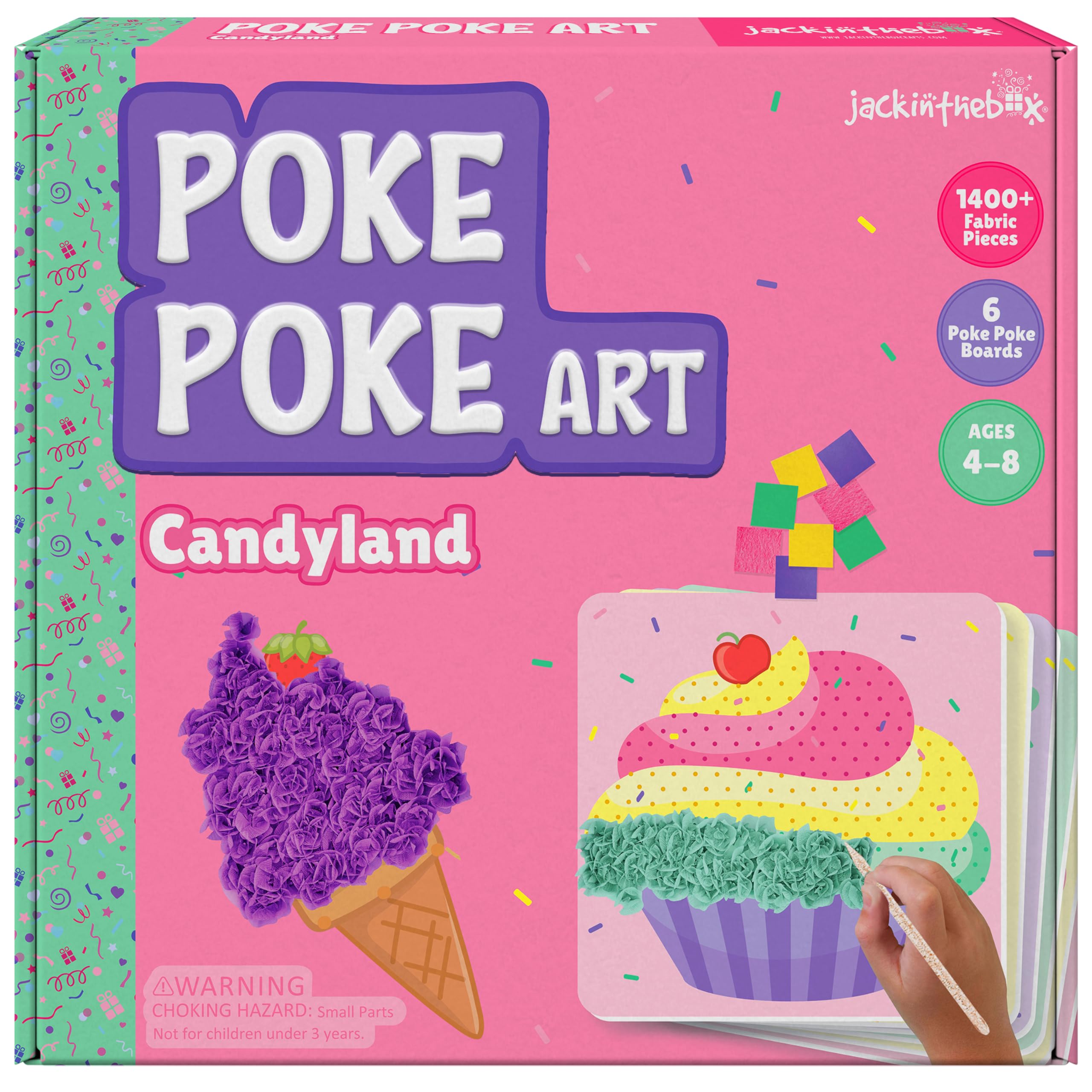 Photo 1 of jackinthebox Poke Poke Art for Kids - Candyland Theme, Mess-Free Fabric Art and Craft, Flower Pressing Kits, Gift for Kids, Girl Gifts, DIY Activity Boy Gift, Toys for Girls and Boys Ages 4 5 6 7 8