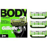 Gillette Labs Body + Intimate Razor Blades for Men, Anti-ingrown bar, 3 Blade Refills