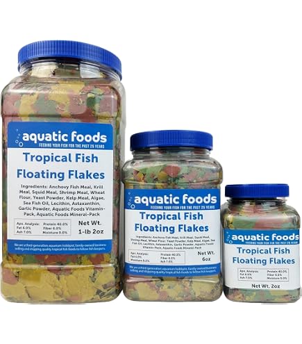Ultra Premium Fish Food Flakes - 45% Blackworm & Brine Shrimp Mix, Made In USA For All Tropical Fish