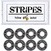 Yellow Jacket Premium Skateboard Bearings, Pro Longboard Bearings, 608, ABEC 9, Black Mamba (Pack of 8)
