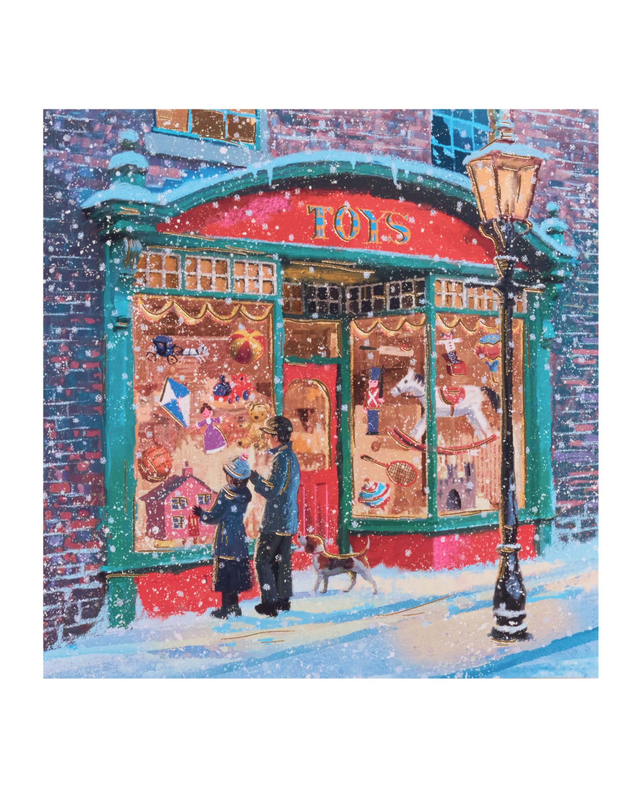 UK Greetings Multipack of 8 Christmas Cards for Him/Her/Friend - Toy Shop Design