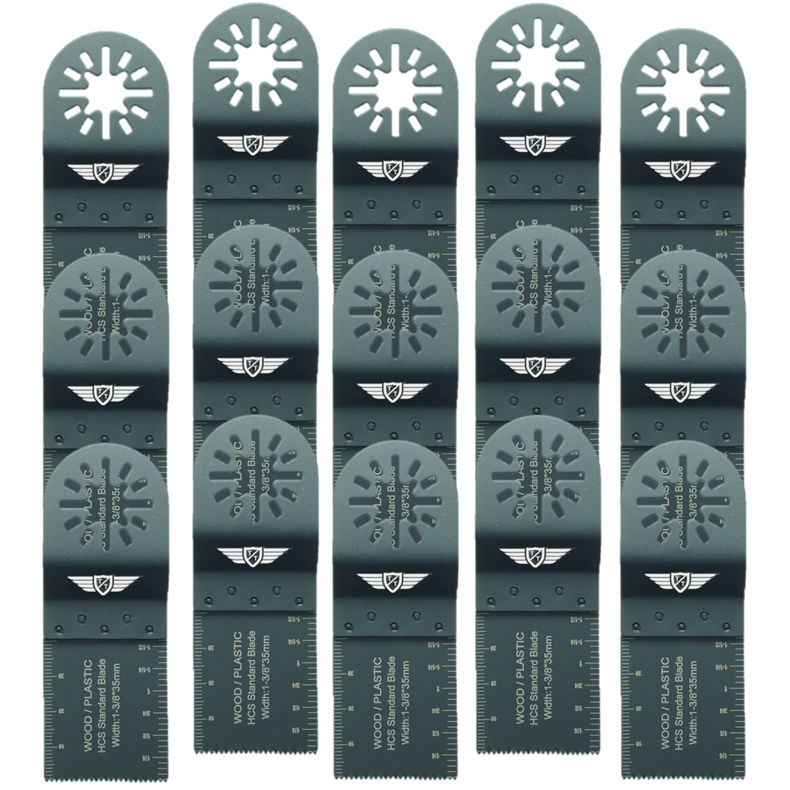 15 x 35mm TopsTools UN35F_15 Wood Cutting Blades Compatible with Bosch Fein (Non-StarLock) Makita Milwaukee Einhell Ergotools Hitachi Parkside Ryobi Worx Workzone Multitool Multi Tool Accessories