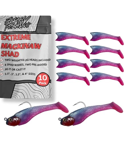 elias v fishing lures EliasV Tough Tugger Paddle Tail Swim Baits, Ultra Durable Soft Plastic Paddletail TuffTanium Swimbaits (Gator Glitter, 4 Pack, 4.25