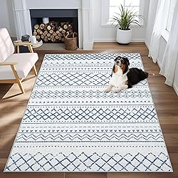 Area Rug 3x5 Geometric Rug: Washable Boho Moroccan