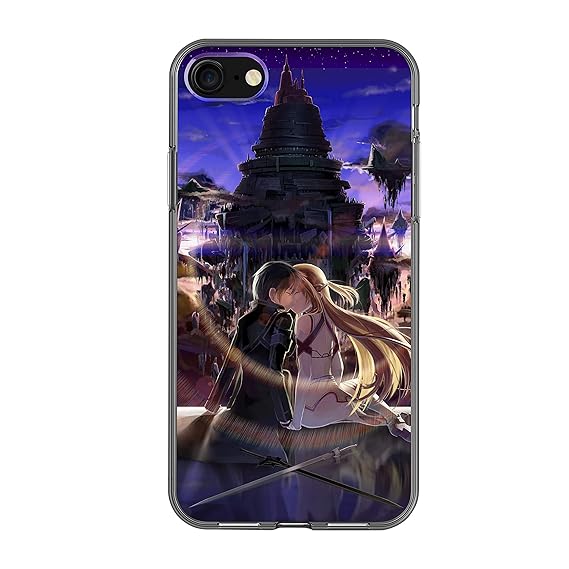 Sword Art Online – Kirito und Asuna Silikon Gel Gummi Stoßfest XS Schutzhülle Handy Hülle für iPhone 6/6S iPhone 7/8 iPhone X