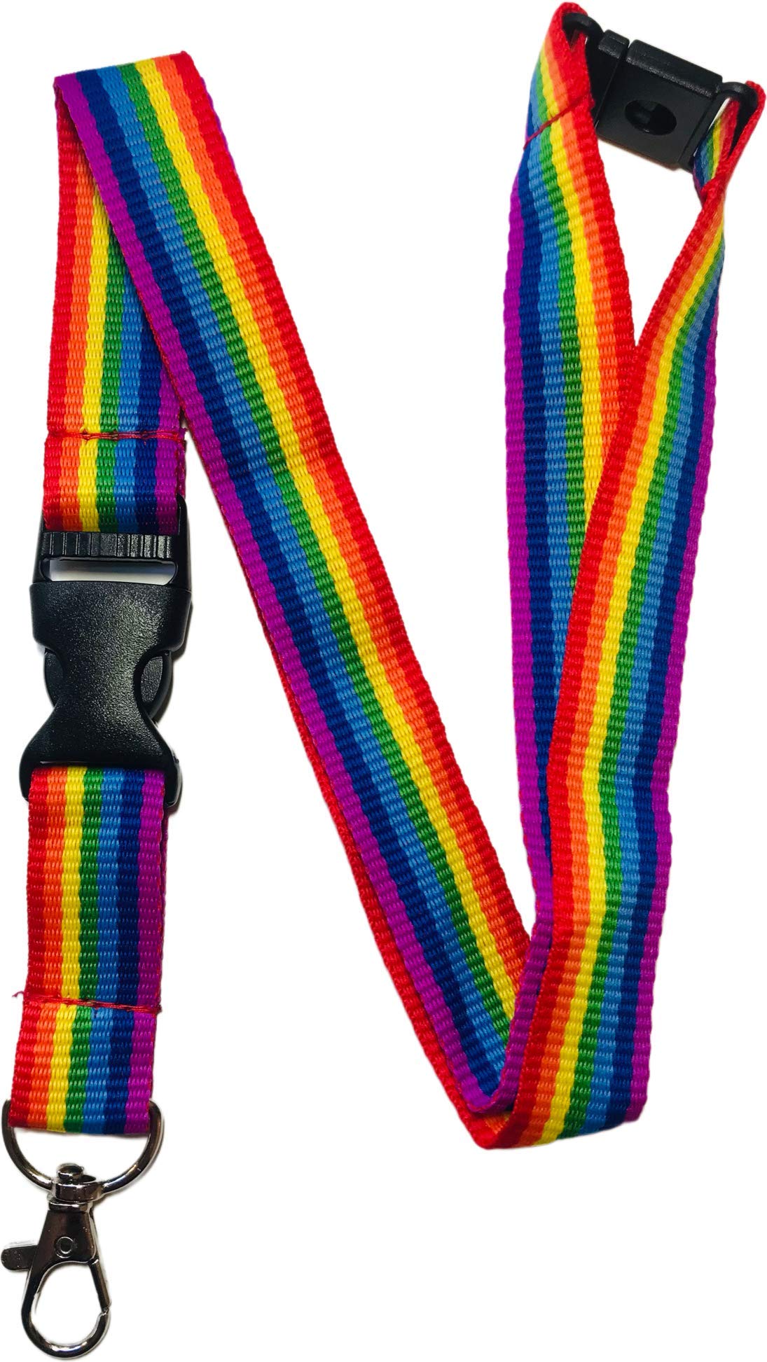 PAC Supplies Global 20mm Rainbow Lanyard With Detachable Buckle Clip & Safety Breakaway