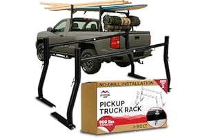 Offroading Gear Pickup Truck Bed Ladder Lumber Construction Surfboard Rack - 2 pcs Non-Drilling, Extendable Width 46"-71" - 8