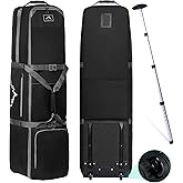 GoHimal Golf Travel Bag with Adjustable Support Rod, 900D Heavy Duty Oxford Fabric Golf Travel Case for Airlines with Wheels