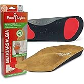 Footlogics 3/4 Length Orthotic Shoe Insoles with Built-in Raise for Ball of Foot Pain, Morton’s Neuroma, Flat Feet - Metatarsalgia (XS (Men's 4-5.5, Women's 5.5-7)