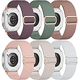 Easuny 6 Pack Stretchy Bands Compatible with Samsung Galaxy Watch 8 Band 40mm 44mm, Samsung Galaxy Watch 8 Classic 46mm Loop, Elastic Nylon Fabric No Gap Sport Strap Replacement for Women Men
