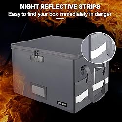 ENGPOW Fireproof Box with Lock, File Box Storage