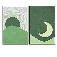 SIGNWIN 2 Piece Framed Canvas Wall Art Minimalism Abstract Style Canvas Prints Home Artwork Decoration for Living Room,Bedroom - 16