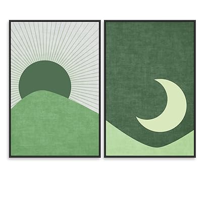 SIGNWIN 2 Piece Framed Canvas Wall Art Minimalism...