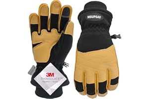 MSUPSAV Waterproof Thermal Work Gloves,3M Thinsulate Insulated Winter Gloves Men&Women,Warm Ski Snowboard Cold Weather Gloves Touch Screen,Gifts