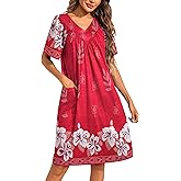 Ekouaer Womens House Dress Floral Print Moo Moos Nightgowns Moomoo Dresses Mumus with Pockets