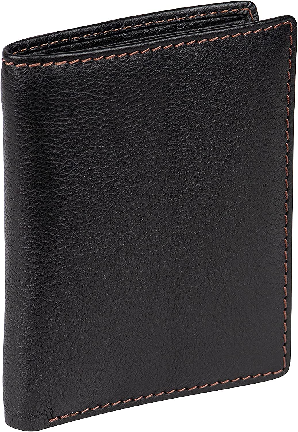 Theodore Men's Black Leather Wallet – Vertical 2 Fold Card Holder with 10 Card Slots & Cash Compartment - Modern RFID Technology for Added Security