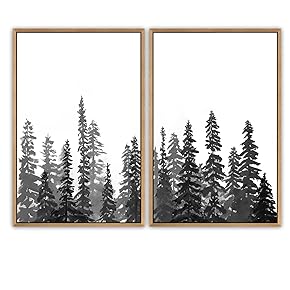 SIGNWIN Framed Canvas Print Wall Art Black and...