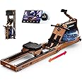 MERACH Water Rowing Machines for Home, Foldable Row Machine with 400LBS Weight Capacity, Dedicated Monitor and Comfortable Seat, Free MERACH App for Immersive Water Rower