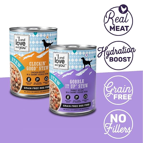 I AND LOVE AND YOU WET DOG FOOD – FLEW THE COOP VARIETY PACK – CHICKEN + TURKEY, GRAIN FREE, FILLER FREE 13OZ CAN, 6PK