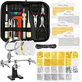 MONVICT Jewelry Making Supplies Kit with Jewelry Making Tools, Findings, Necklace Chain, Jewelry Wires, Adjustable Magnifier, Carry Bag, Meet All The Needs of Jewelry Making, Repair, Beading