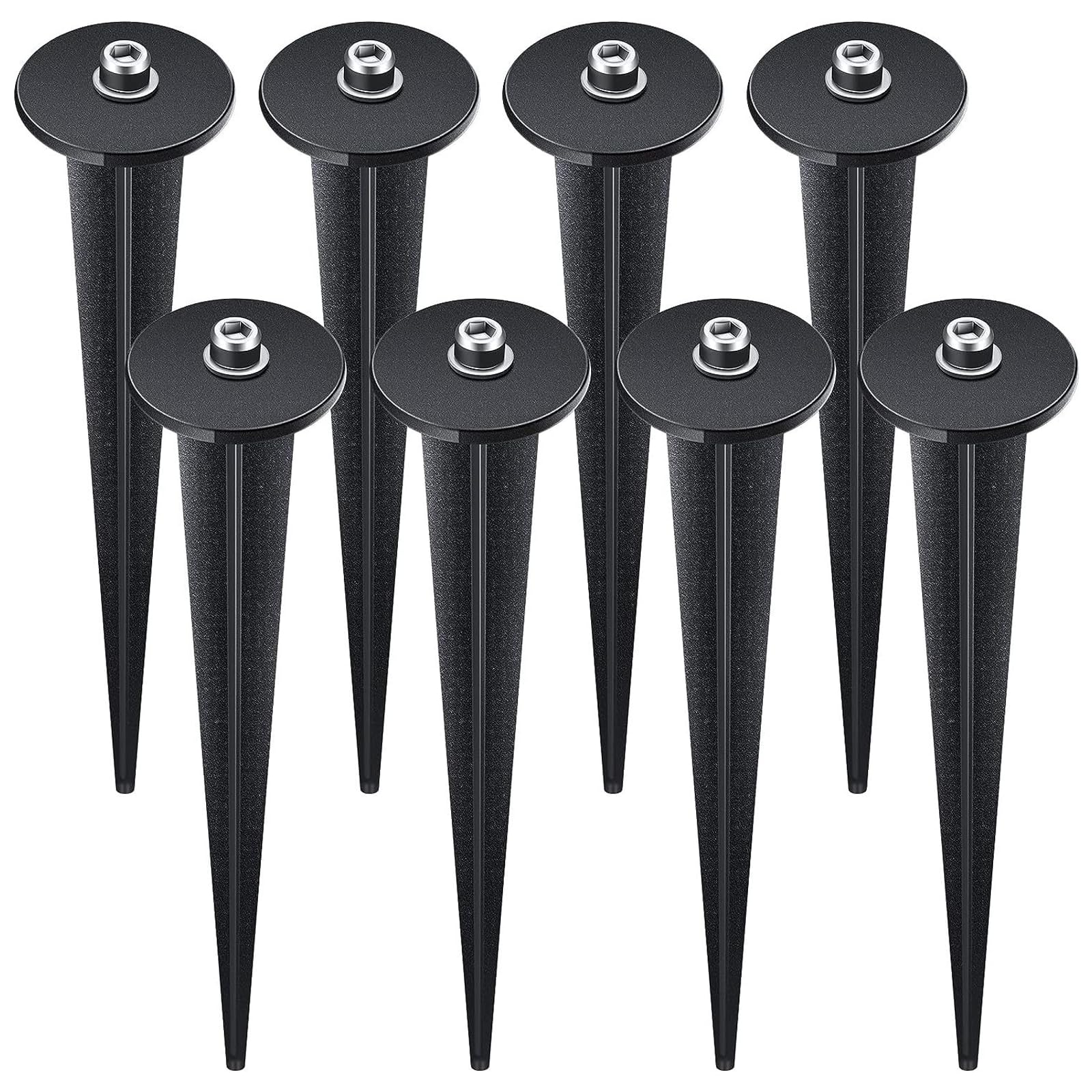 SagaSave 8PCS Flood Light Ground Stakes, Ground Light Spikes Stakes Metal Replacement Stakes for Solar Lights Outdoor LED Solar Light Stakes
