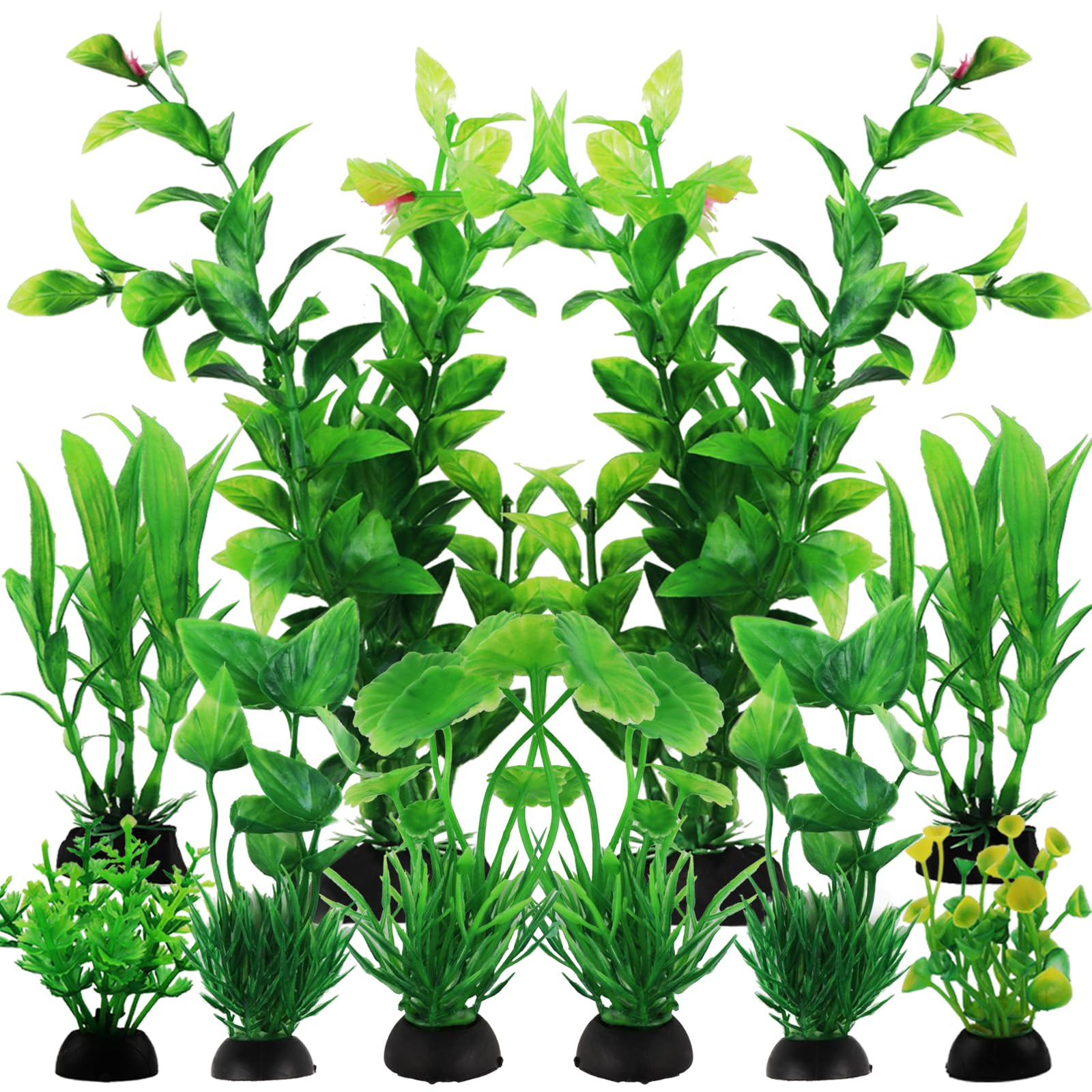 QUOZUO Fish Tank Accessories Aquarium Decorations Green Plants, 10pcs Green Fish Tank Decorations Plastic Plants, Fish Tank Decor, Aquarium Decor Plants